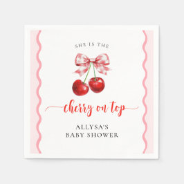 Coquette Cherry Op Top Wavy Cherry Baby shower Servet
