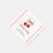 Coquette Cherry Op Top Wavy Cherry Baby shower Servet (Hoek)