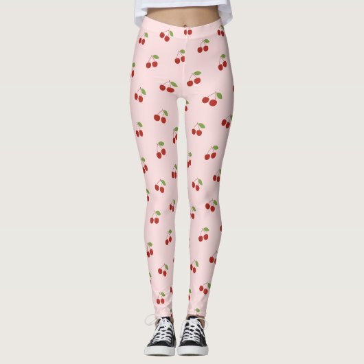 Coquette Cherry Pattern Leggings (Voorkant)