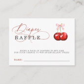 Coquette Cherry Pink Bow Baby shower Luier Raffle Informatiekaartje (Voorkant)