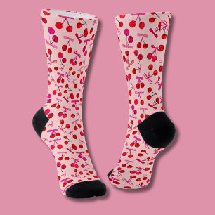 Coquette Cherry & Pink Bow patroon Sokken