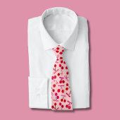 Coquette Cherry & Pink Bow patroon Stropdas