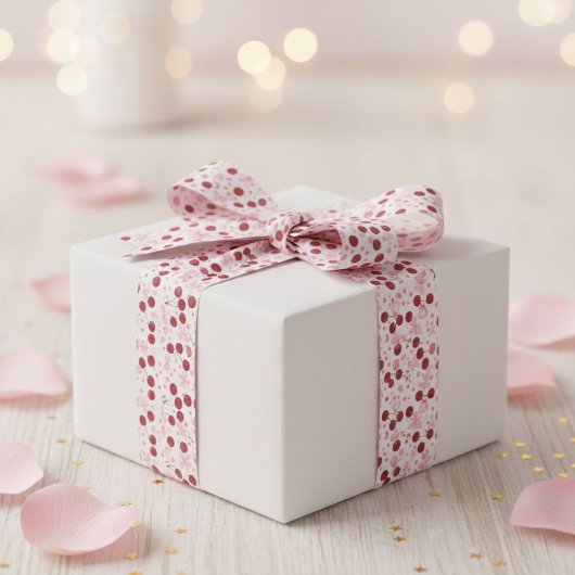 Coquette Cherry Pink Bow Satin Ribbon Cute  Satijnen Lint