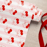 Coquette Cherry Pink Wrapping Paper Cadeaupapier<br><div class="desc">Coquette Cherry Pink Wrapping Paper</div>