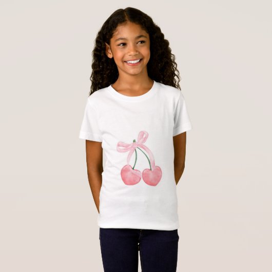 Coquette Cherry Plain White T-Shirt  (Voorkant volledig)