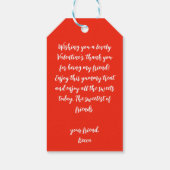 Coquette Cherry Ribbon roze Valentijnsdag Cadeaulabel (Achterkant)