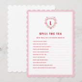Coquette Cherry | Spill de Tea Vrijgezellenfeest G Kaart (Voorkant / Achterkant)