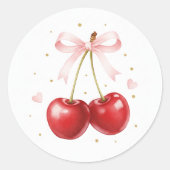 Coquette Cherry Sticker Pink Bow Aesthetic Laptop  (Voorkant)