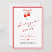 Coquette Cherry Sweet 2e 3e verjaardag Kaart (Voorkant)