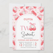 Coquette Cherry Twee Lief 2e Verjaardagsfeest Kaart (Voorkant)