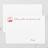 Coquette Cherry Vrijgezellenfeest Advieskaart (Voorkant / Achterkant)