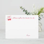 Coquette Cherry Vrijgezellenfeest Advieskaart (Staand voorkant)