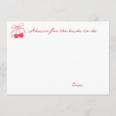 Coquette Cherry Vrijgezellenfeest Advieskaart (Voorkant)