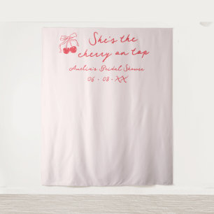 Coquette Cherry Vrijgezellenfeest Foto Achtergrond Wandkleed