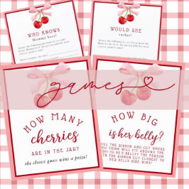 Coquette Cherry Wie weet Baby shower spel