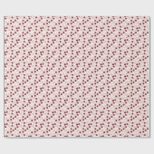 Coquette Cherry Wrapping Paper Pink Bow Aesthetic  Cadeaupapier (Vlak)
