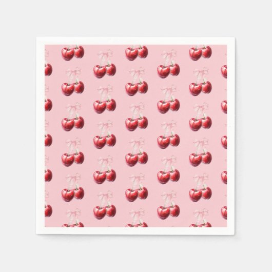 Coquette Chic Cherry Baby shower Servet (Voorkant)