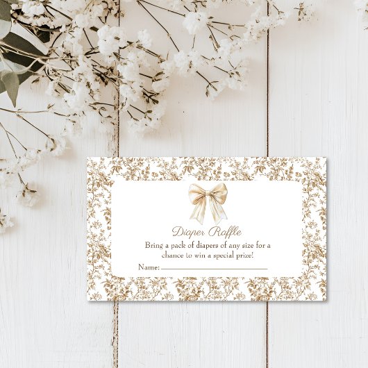 Coquette Chinoiserie Baby shower Luier Raffle Informatiekaartje