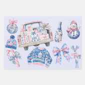 Coquette Chinoiserie Kerstillustraties Inpakpapier Vel (Voorkant 2)