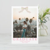 Coquette Chinoiserie Strik Afstudeer Uitnodiging (Staand voorkant)