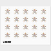 Coquette Chinoisserie Gingerbread Man Ronde Sticker (Vel)