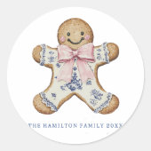 Coquette Chinoisserie Gingerbread Man Ronde Sticker (Voorkant)