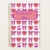 Coquette Chique Planner in Roze Bogen & Harten (Voorkant)