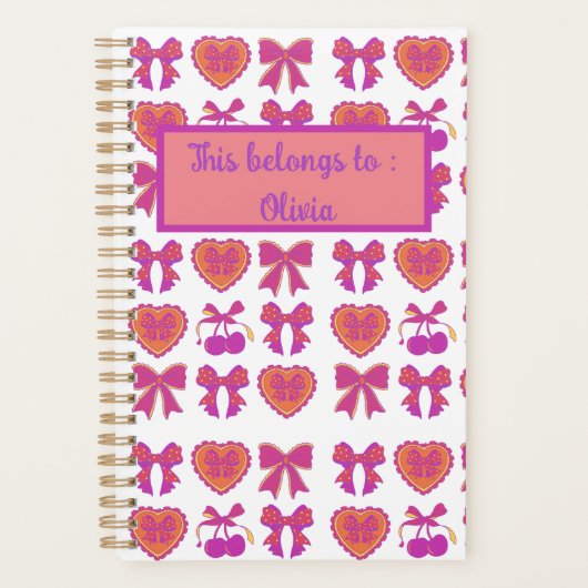Coquette Chique Planner in Roze Bogen & Harten (Voorkant)