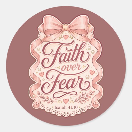 Coquette Christelijke Sticker Roze Strik Vrouwelij (Voorkant)
