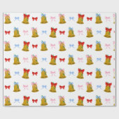 Coquette Christmas Bells en Bows Classic Cadeaupapier (Vlak)