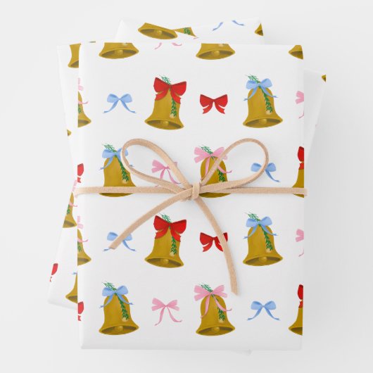 Coquette Christmas Bells en Bows Classic Inpakpapier Vel (In situ)