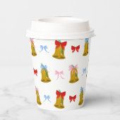 Coquette Christmas Bells en Bows Classic Papieren Bekers (Achterkant)