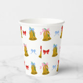 Coquette Christmas Bells en Bows Classic Papieren Bekers (Rechts)