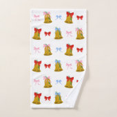 Coquette Christmas Bells en Bows Preppy Classic Bad Handdoek (Handdoek)