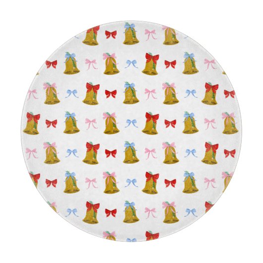 Coquette Christmas Bells en Bows Preppy Classic Snijplank (Voorkant)