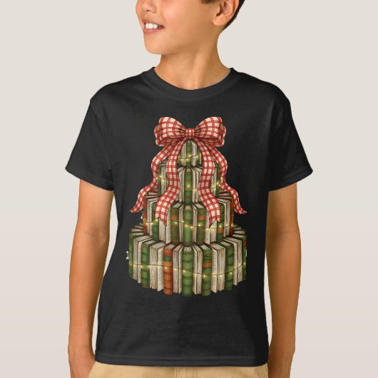 Coquette Christmas Book Tree All Booked For Christ T-shirt (Voorkant)