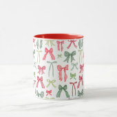 Coquette Christmas Bows Mug – Vintage Red & Green Mok (Midden)