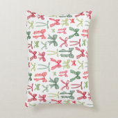 Coquette Christmas Bows Pillow Sleeve Red Green Accent Kussen (Voorkant(Verticaal))