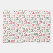 Coquette Christmas Bows Red Green Kitchen Towels Theedoek (Horizontaal)