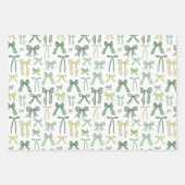 Coquette Christmas Bows Wrapping Paper Red & Green (Voorkant 2)