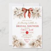 Coquette Christmas Bridal Shower Invitation Kaart (Voorkant)