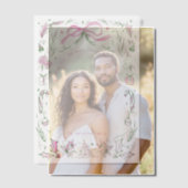 Coquette Christmas Familie Foto Roze Groene Doodle Vellum Uitnodigingen (Offset (Koppel))