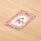 Coquette Christmas Family Foto Rood Roze Doodle Acryl Uitnodigingen (Laagn)