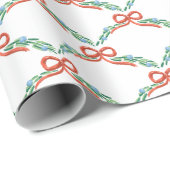 Coquette Christmas Garland Scalloped Doodle Cadeaupapier (Rol Hoek)