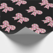 Coquette Christmas Pink Bow Santa  Retro Cadeaupapier (Hoek)