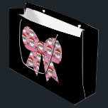 Coquette Christmas Pink Bow Santa  Retro Groot Cadeauzakje<br><div class="desc">Coquette Christmas Pink Bow Santa  Retro Xmas</div>