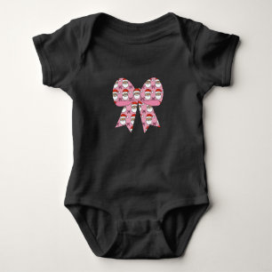 Coquette Christmas Pink Bow Santa  Retro Romper