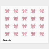 Coquette Christmas Pink Bow Santa Retro Ronde Sticker (Vel)