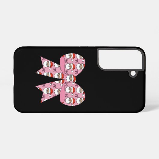 Coquette Christmas Pink Bow Santa  Retro Samsung Galaxy Hoesje (Achterkant horizontaal)
