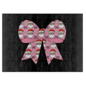 Coquette Christmas Pink Bow Santa  Retro Snijplank (Voorkant)